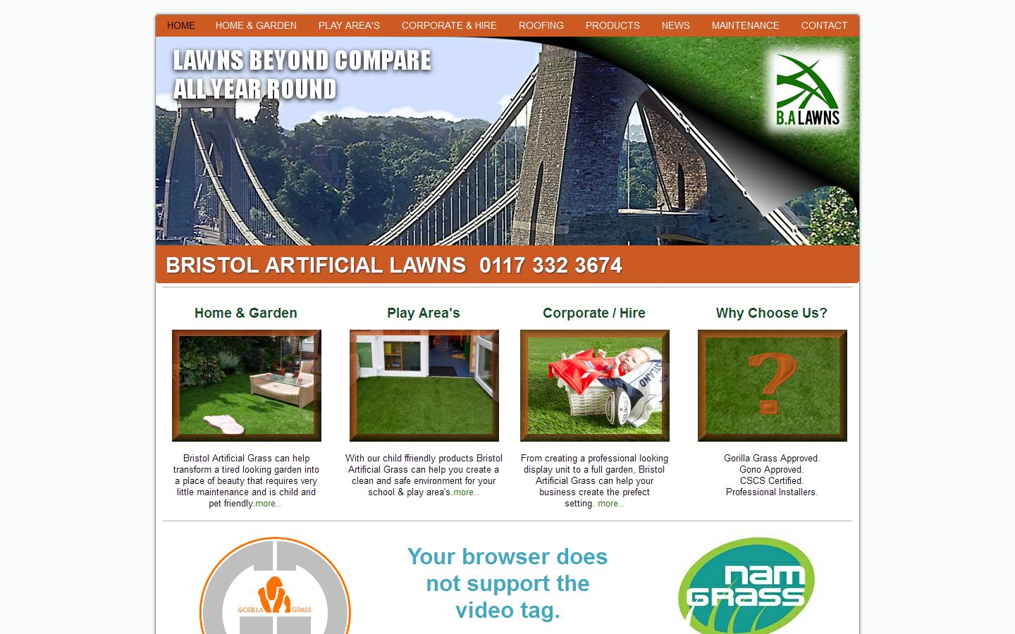 Bristol Artificial Lawns Website