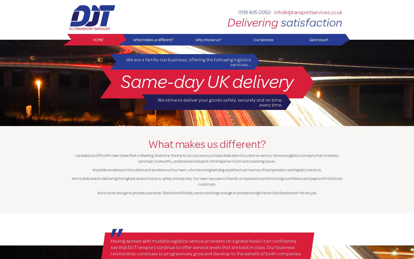 DJ Transport Services Ltd Website