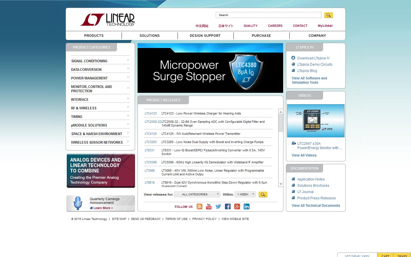 Linear Technology (UK) Ltd Website