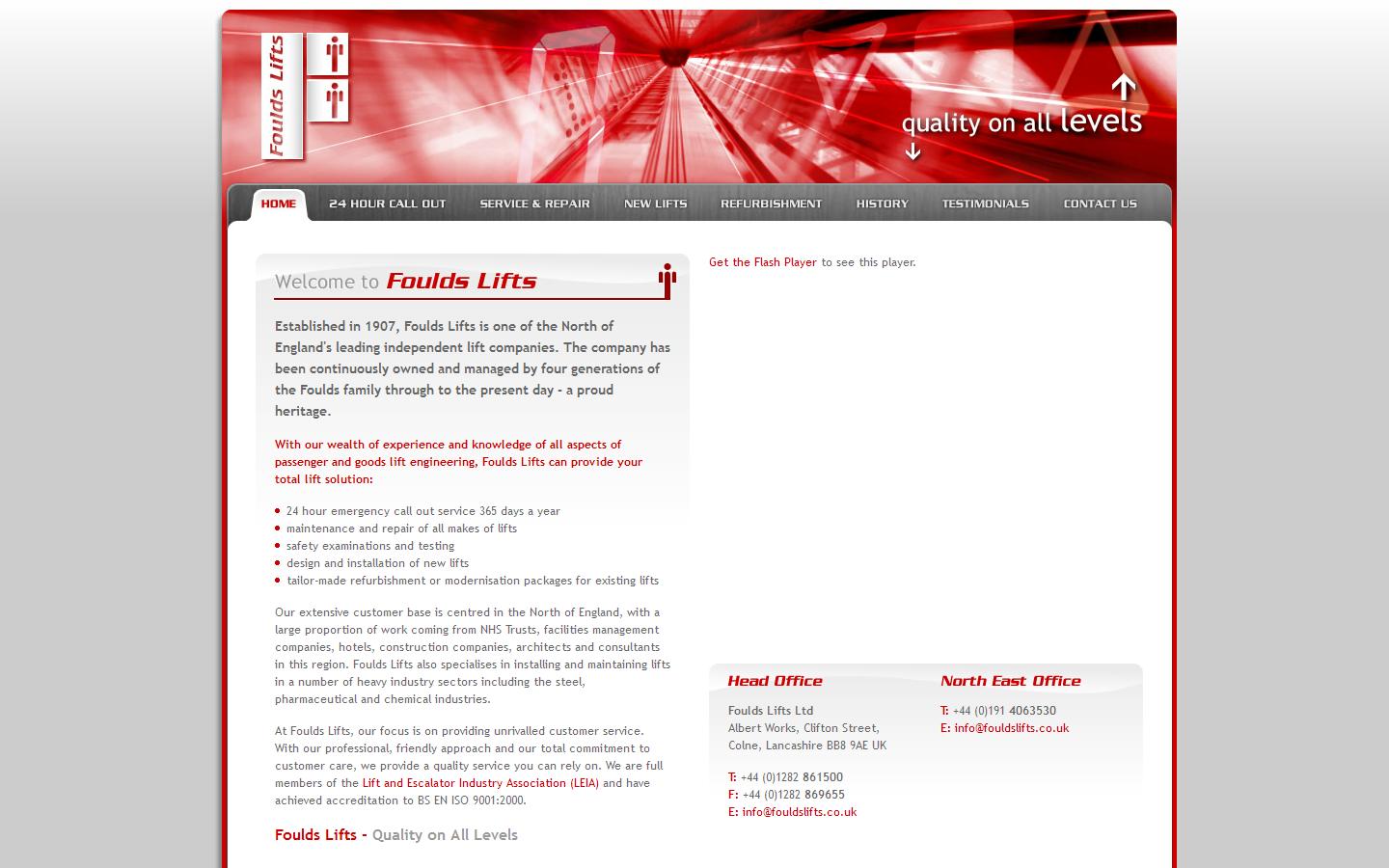 Foulds Lifts Ltd Website