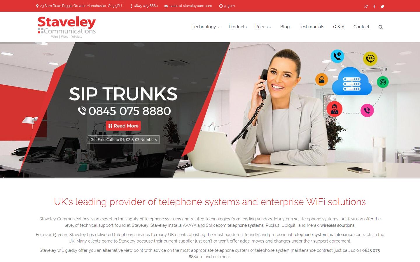 Staveley Communications Ltd Website