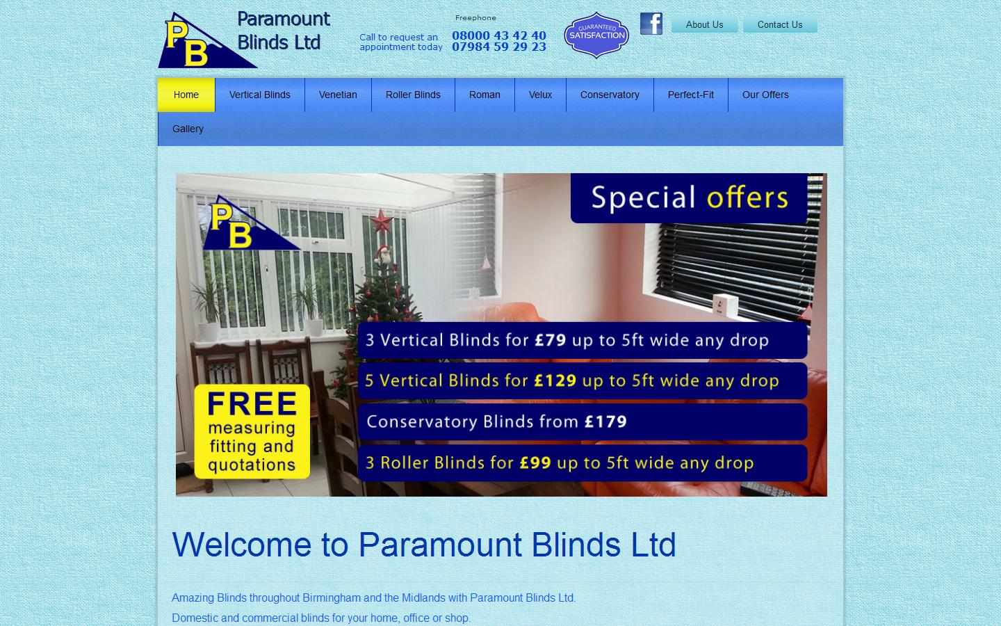 Paramount Blinds Ltd Website