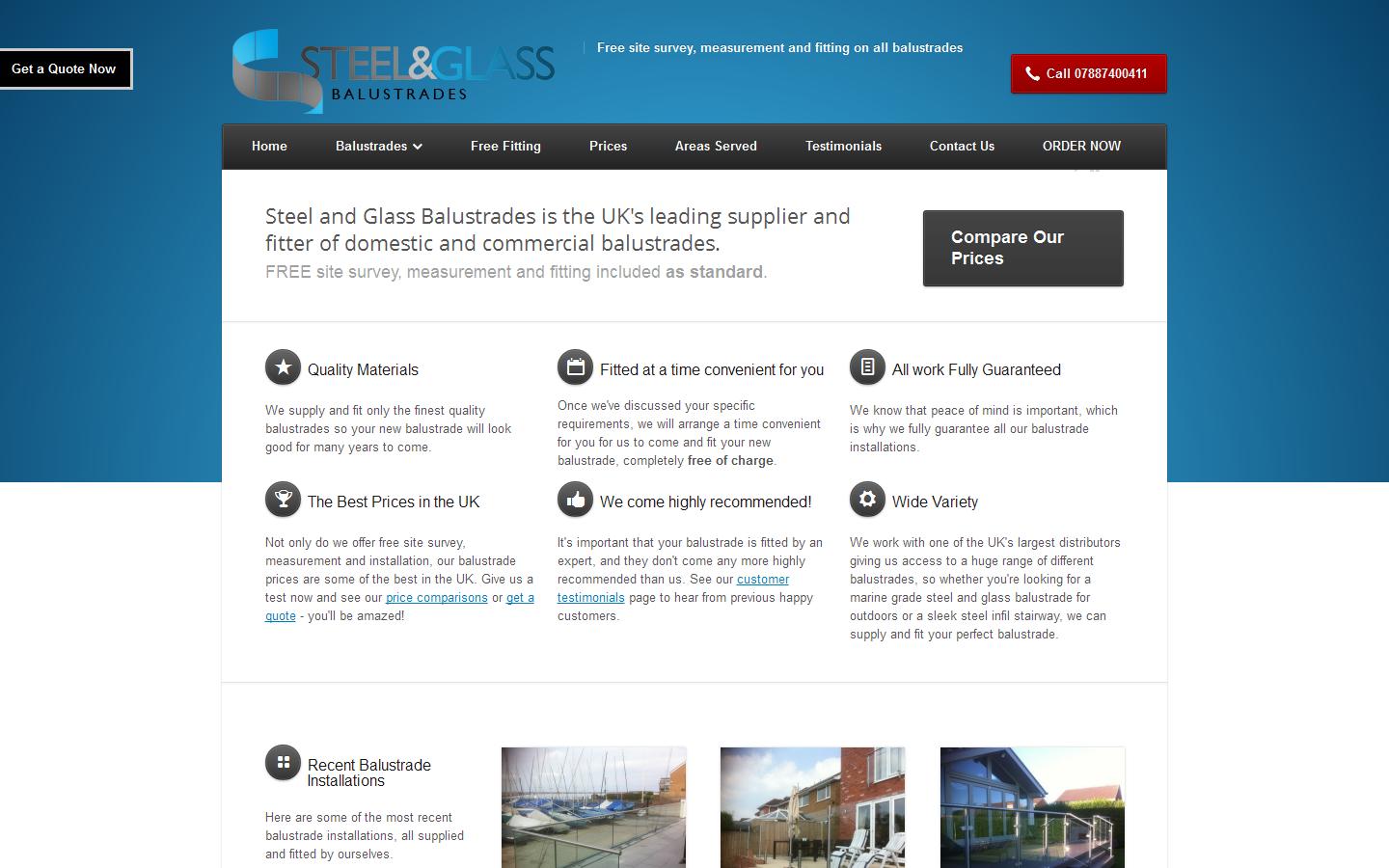 Steel and Glass Balustrades Website