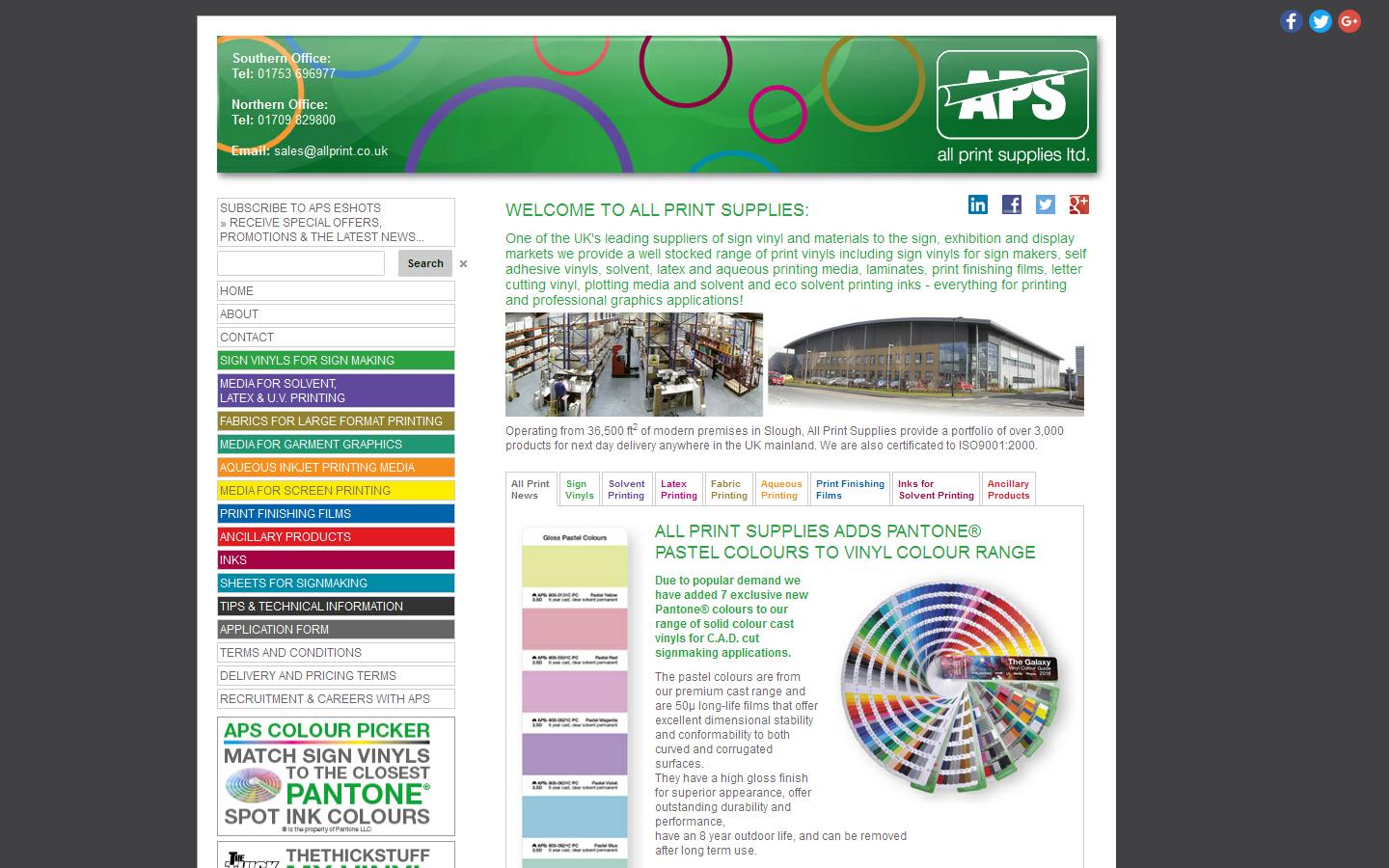 All Print Supplies Ltd Website