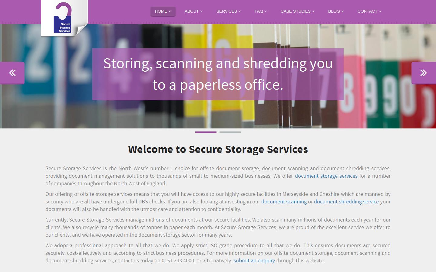 Secure Storage Services Website