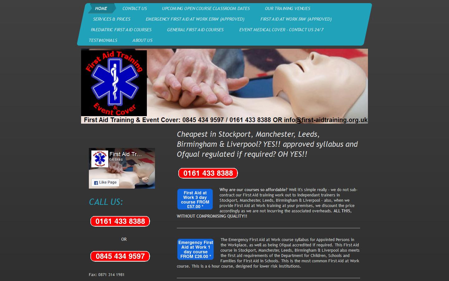 First Aid Training & Event Cover Website