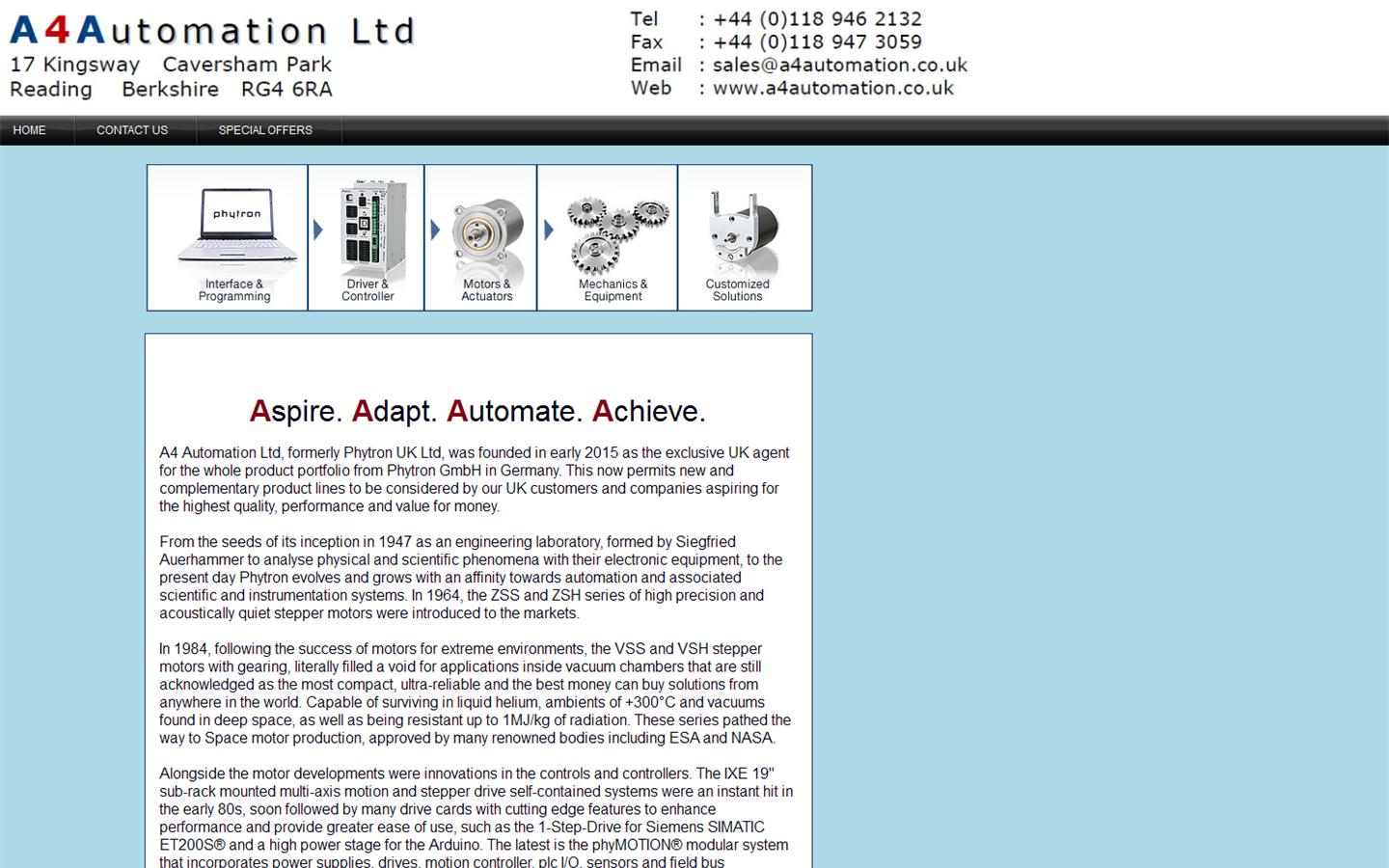 A4 Automation Ltd Website