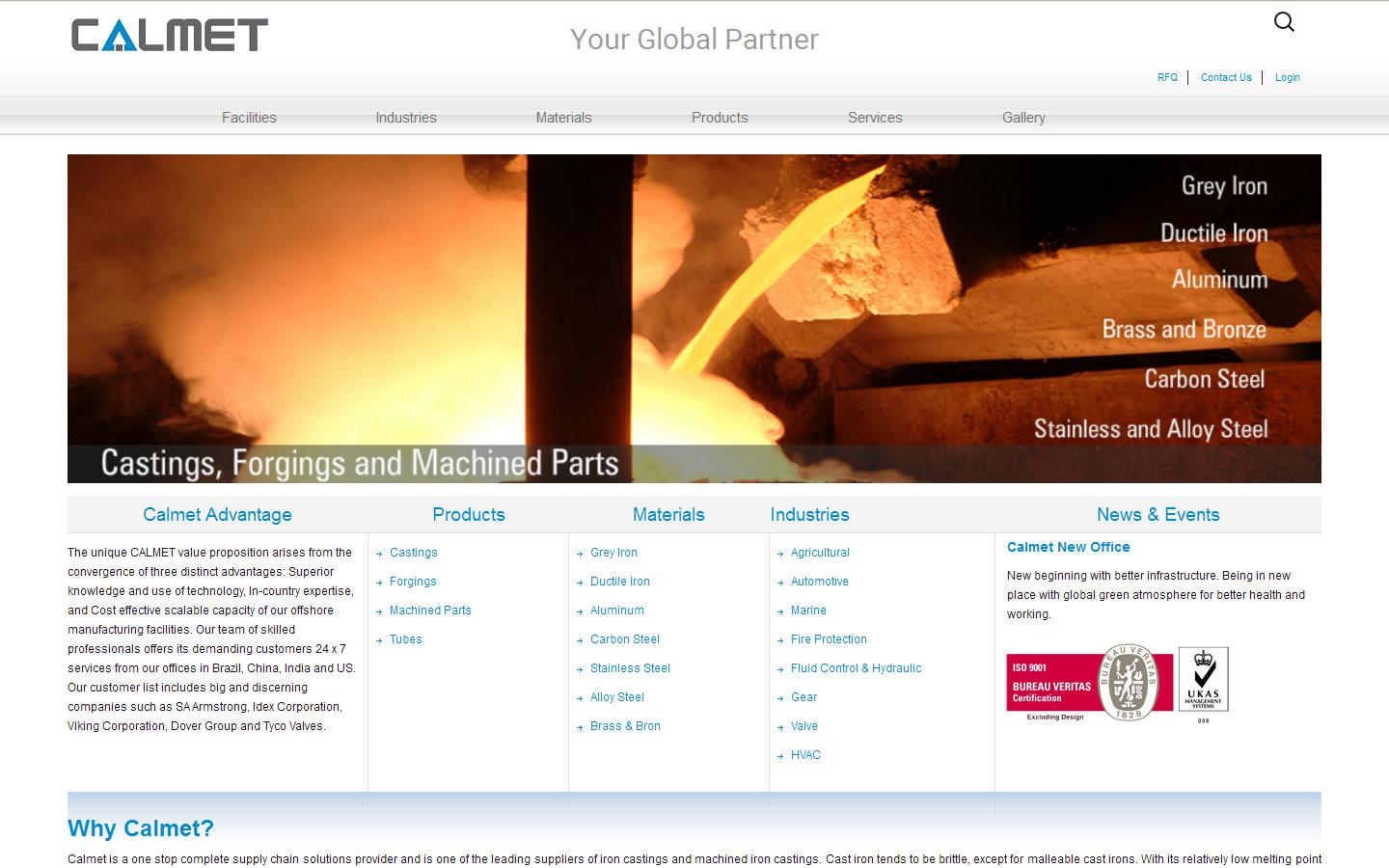 Calmet - Cast Iron Casting Manufacturers, Iron Castings Foundry, Forgings, Machined Parts, Stampings, Assemblies,Tubing Website