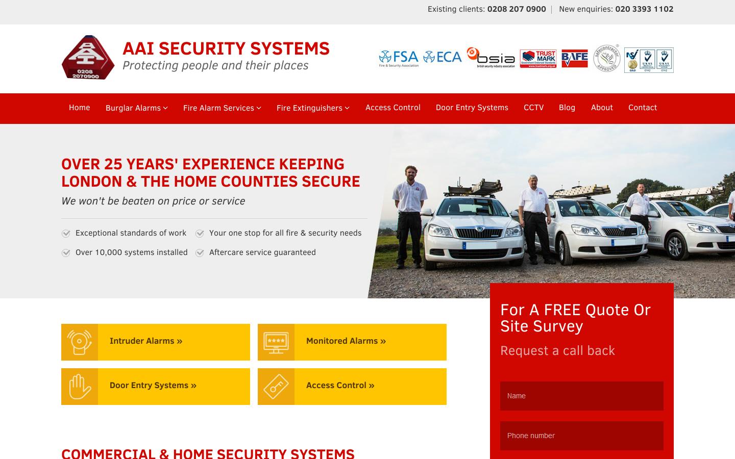 AAI Security Systems Website
