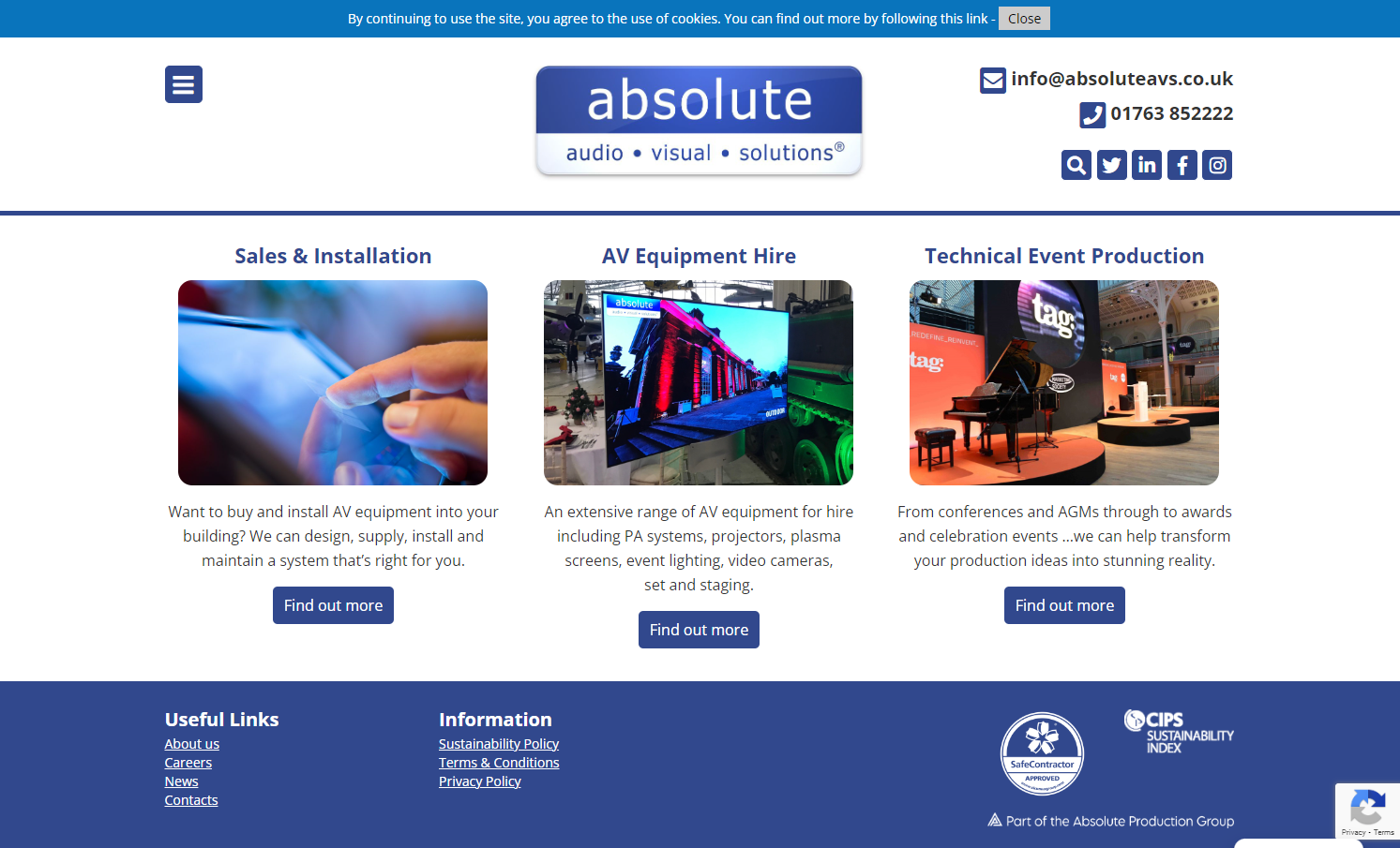 Absolute Audio Visual Solutions Website