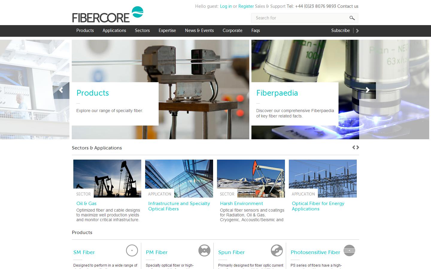Fibercore Website