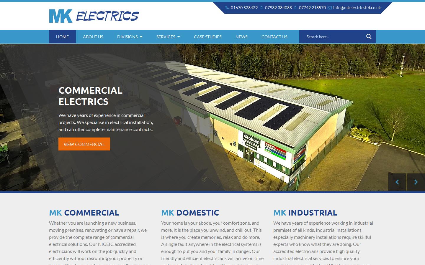 MK Electrics Ltd Website