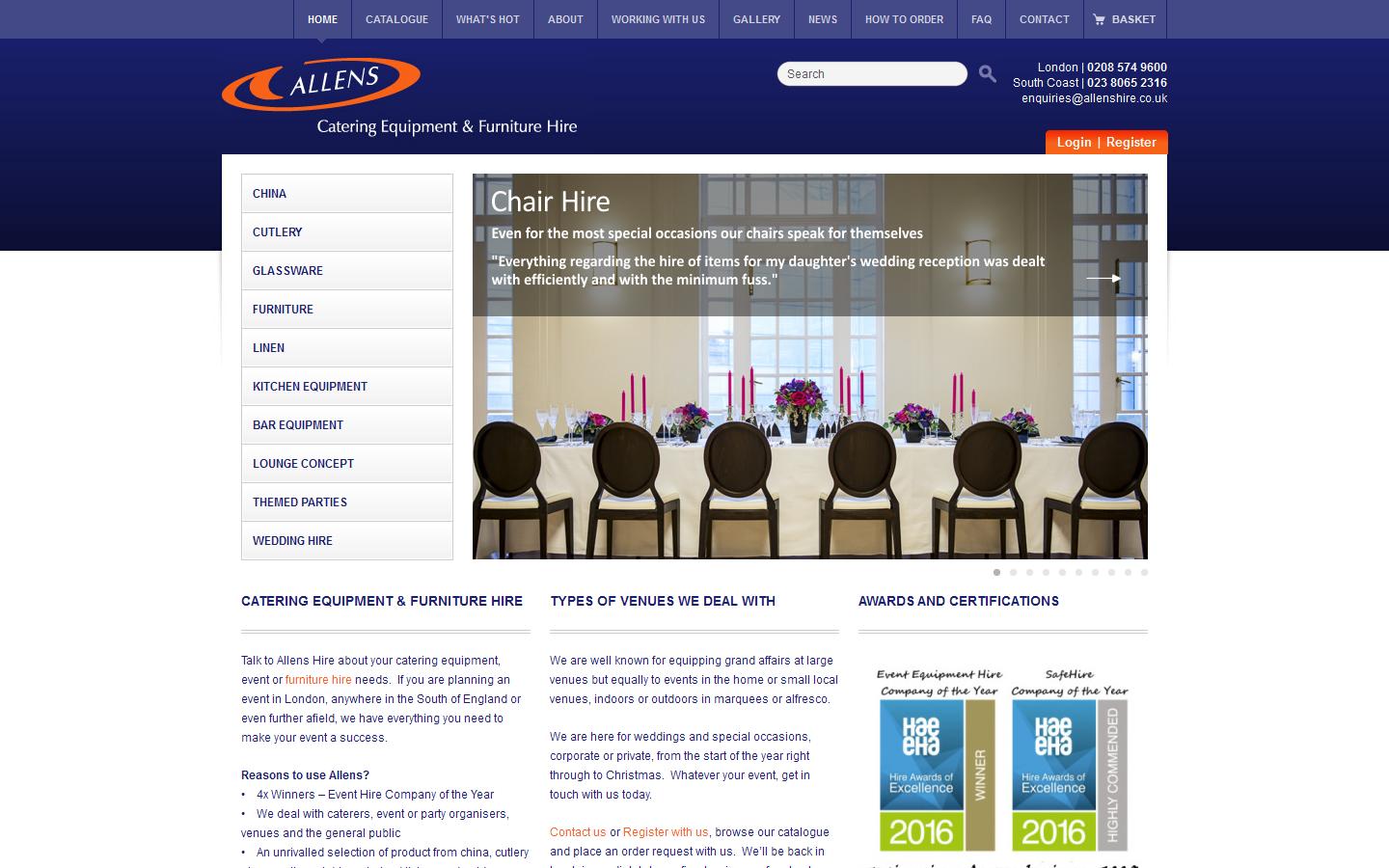 Allens Hire Website