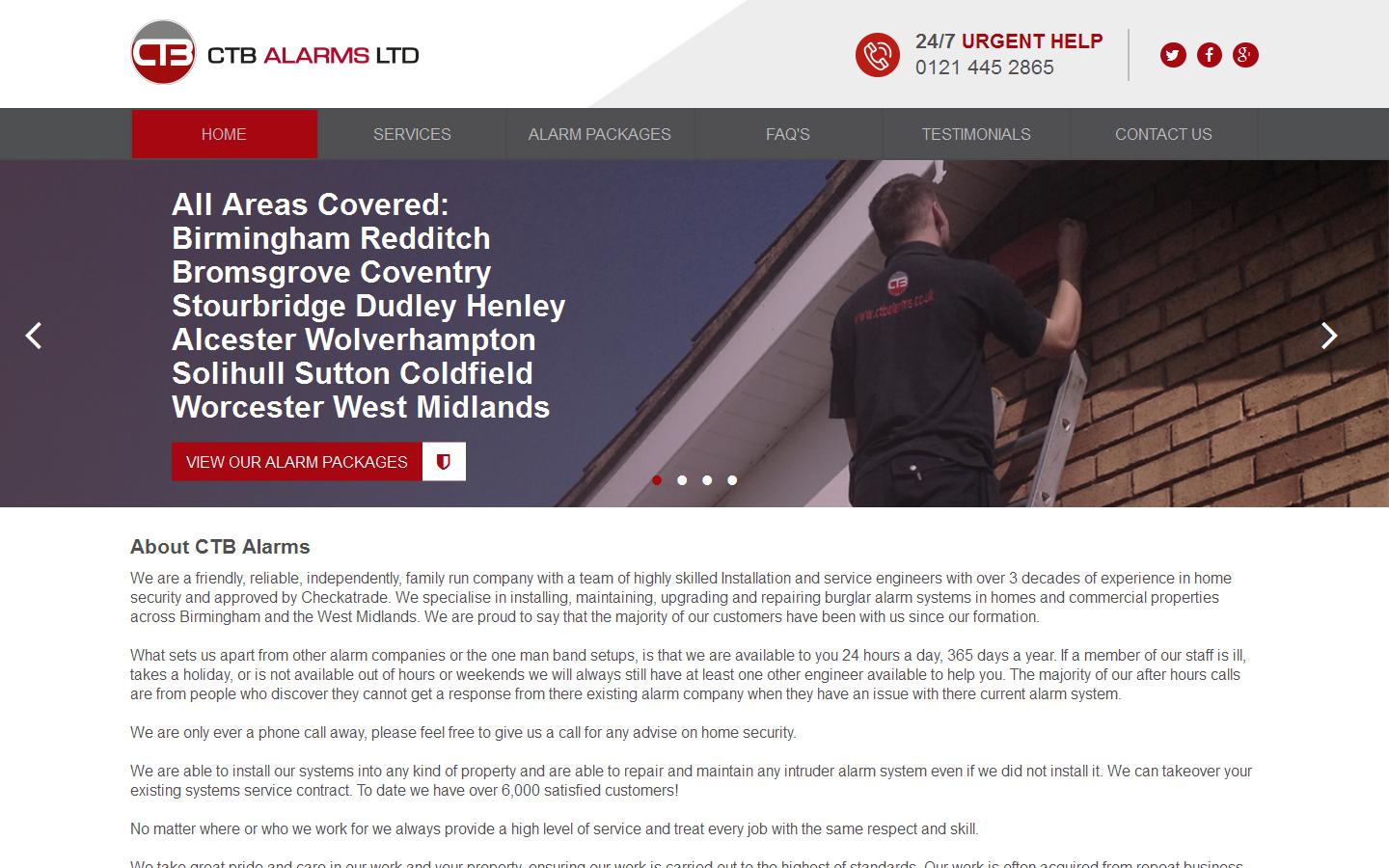 CTB Alarms LTD Website