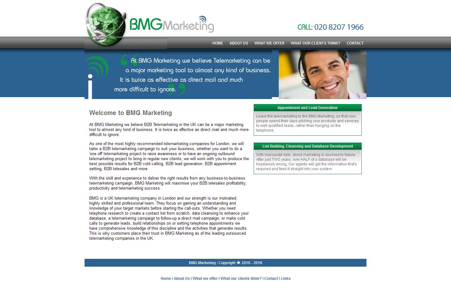 BMG Marketing Website