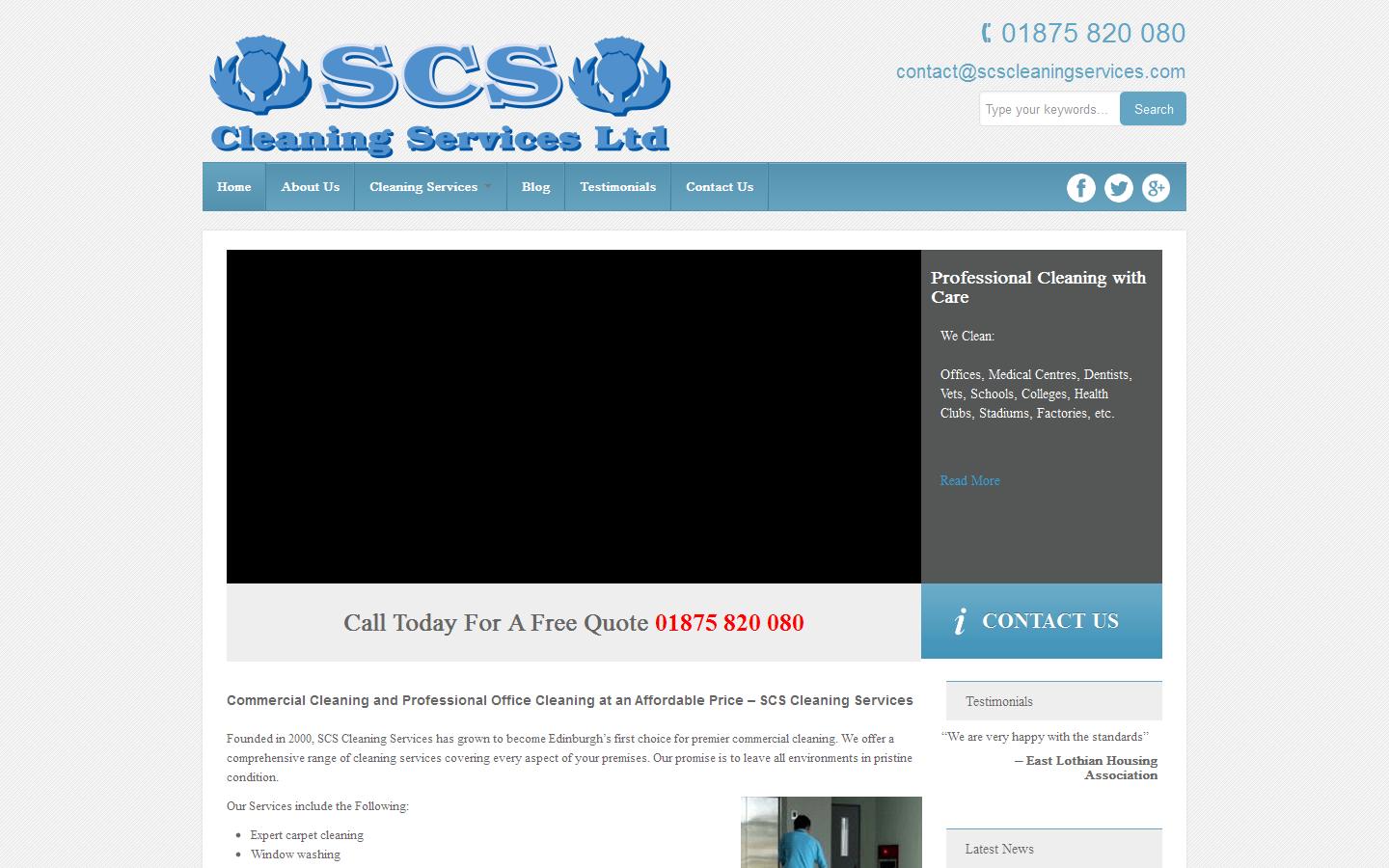 SCS Cleaning Services Limited Website