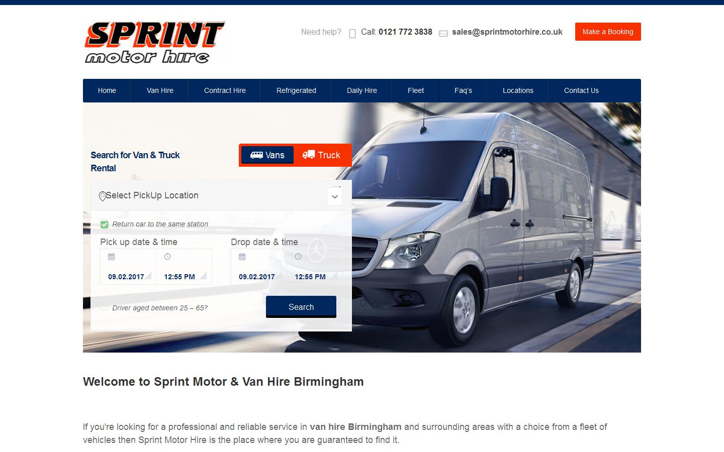 Sprint Motor Hire Website