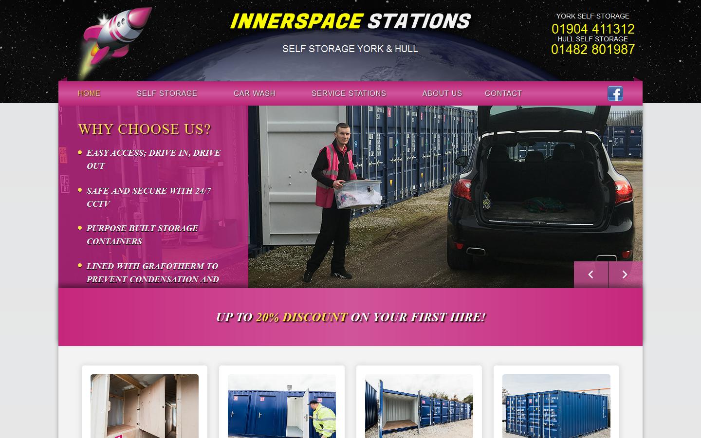 Innerspace Stations Self Storage Website