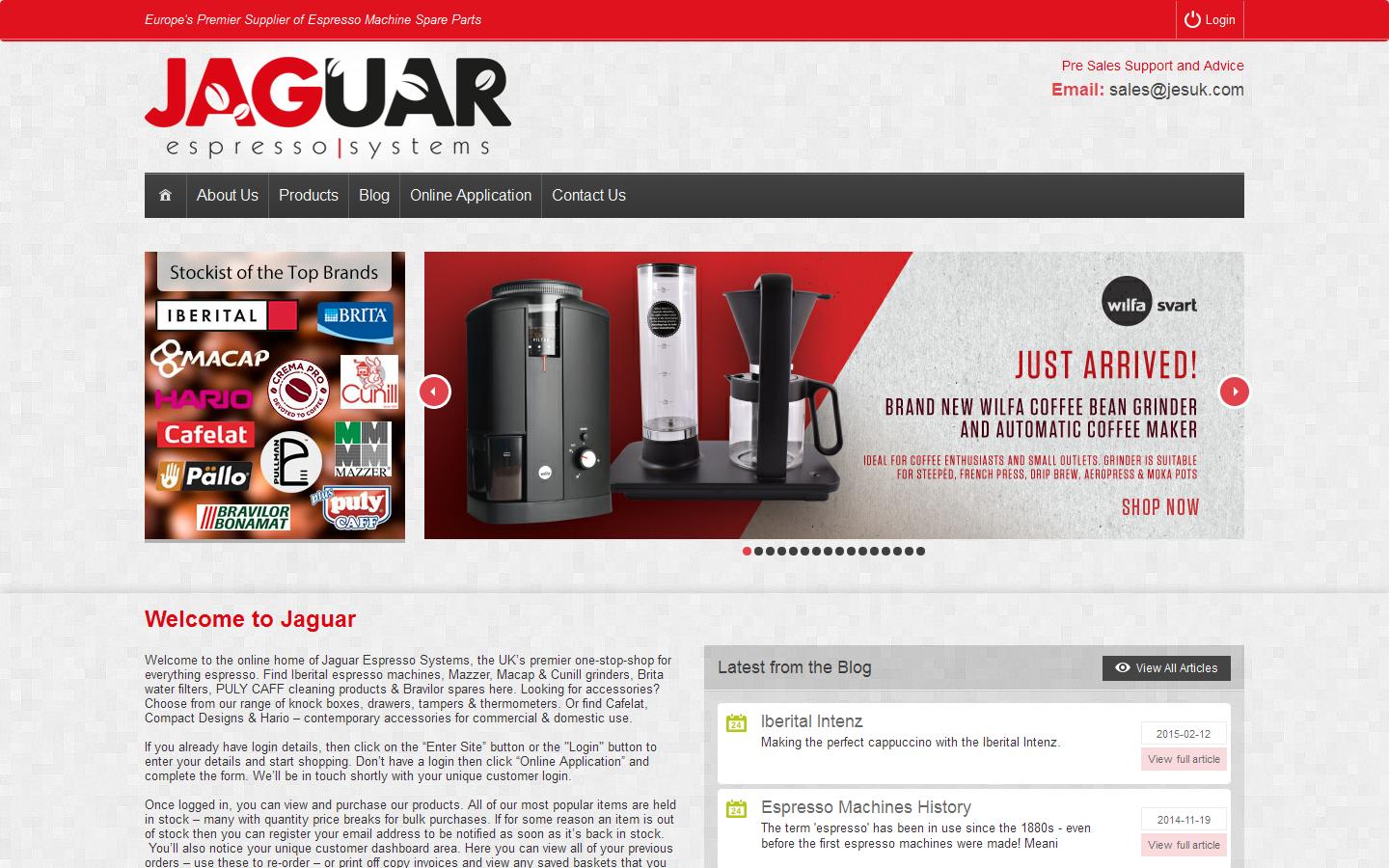 Jaguar Espresso Systems Website