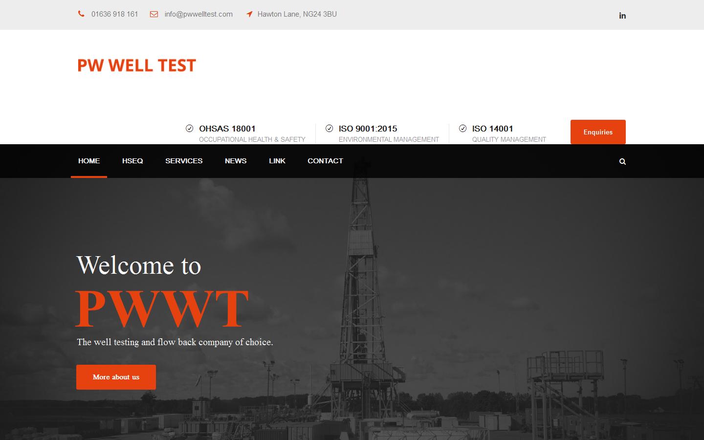 PW Well Test Website