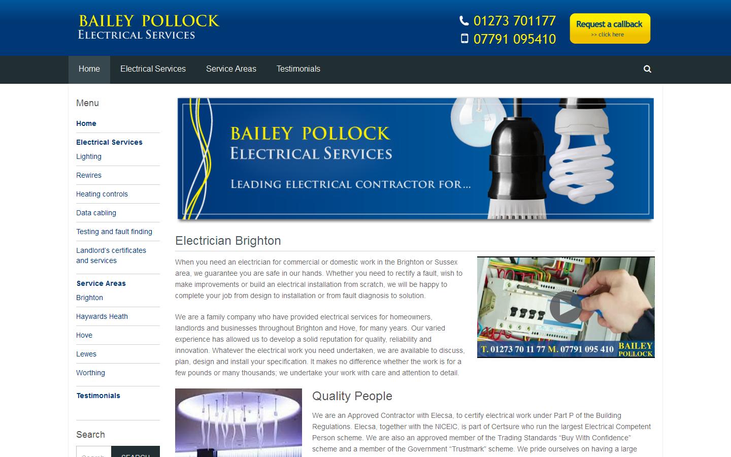 Bailey Pollock Electrical Services Website