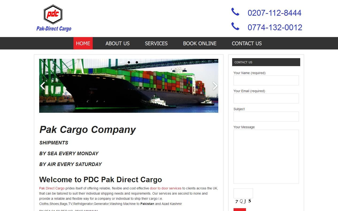 Pak Direct Cargo Ltd Website