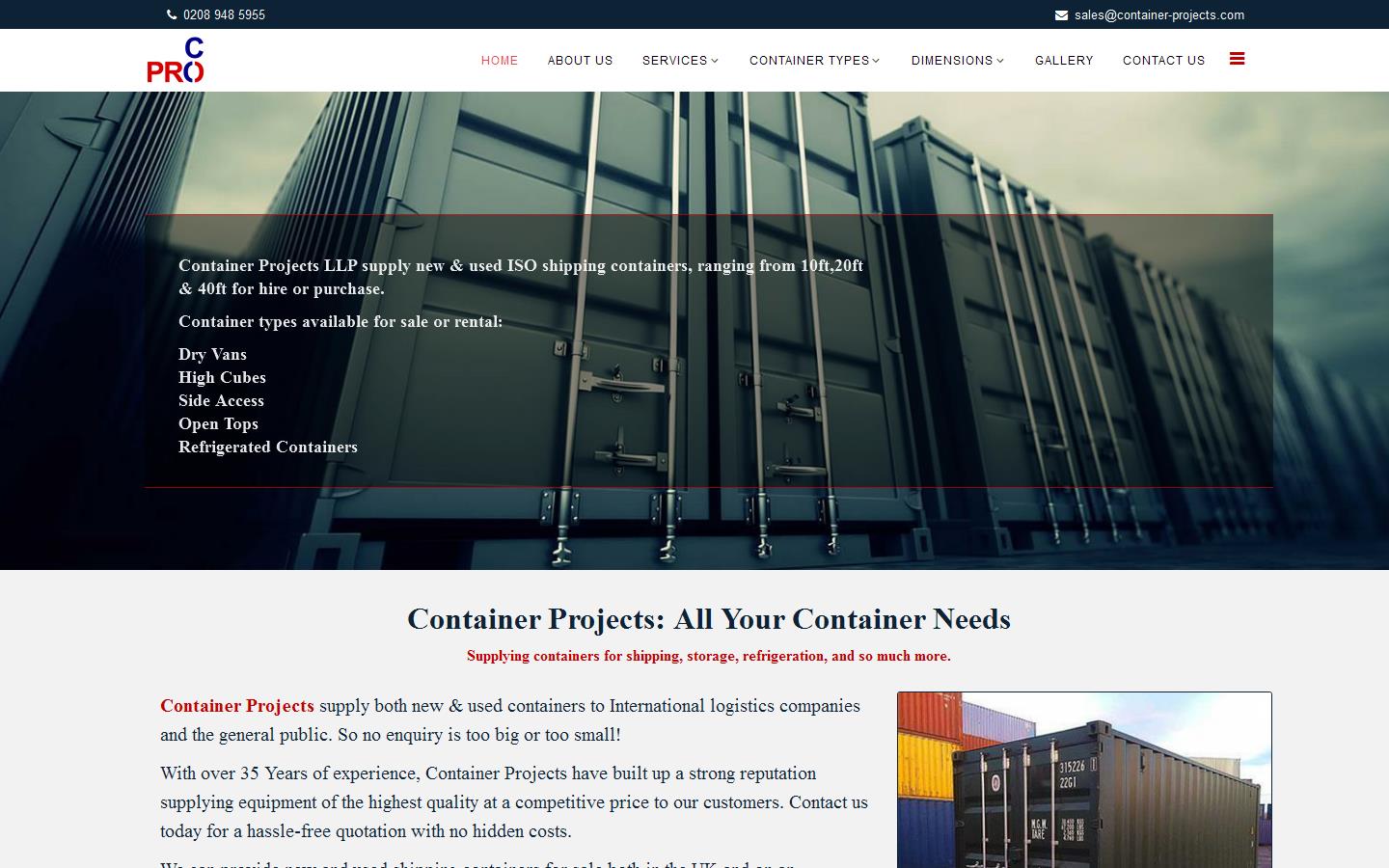 Container Projects LLP Website
