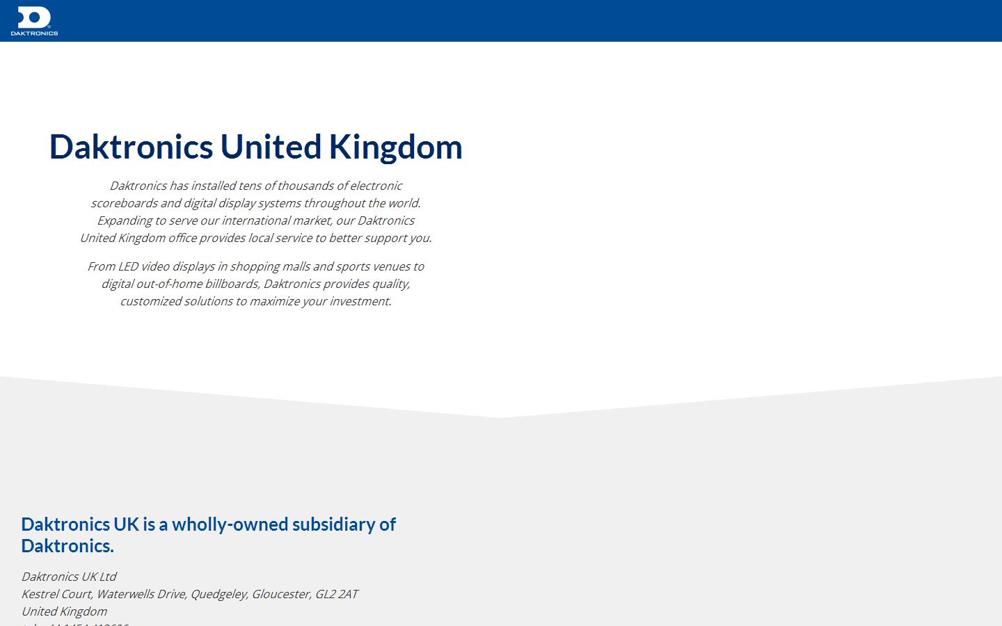 Daktronics UK Ltd Website