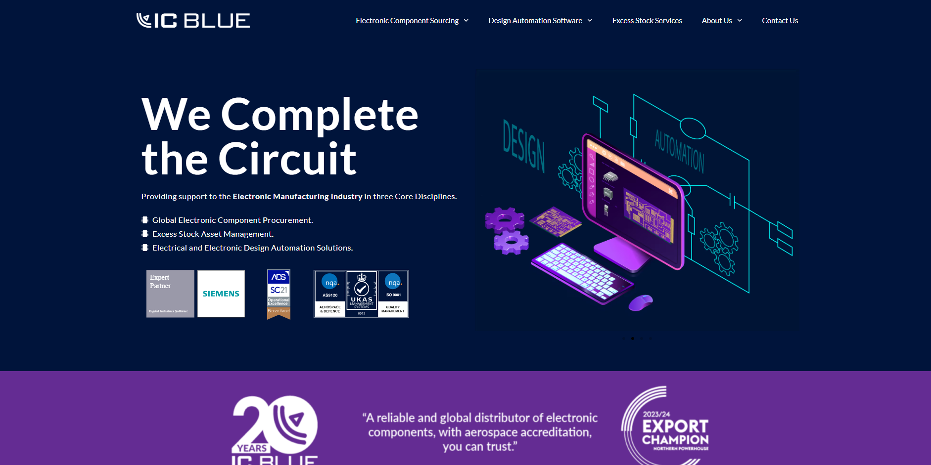 IC Blue Electronics Website