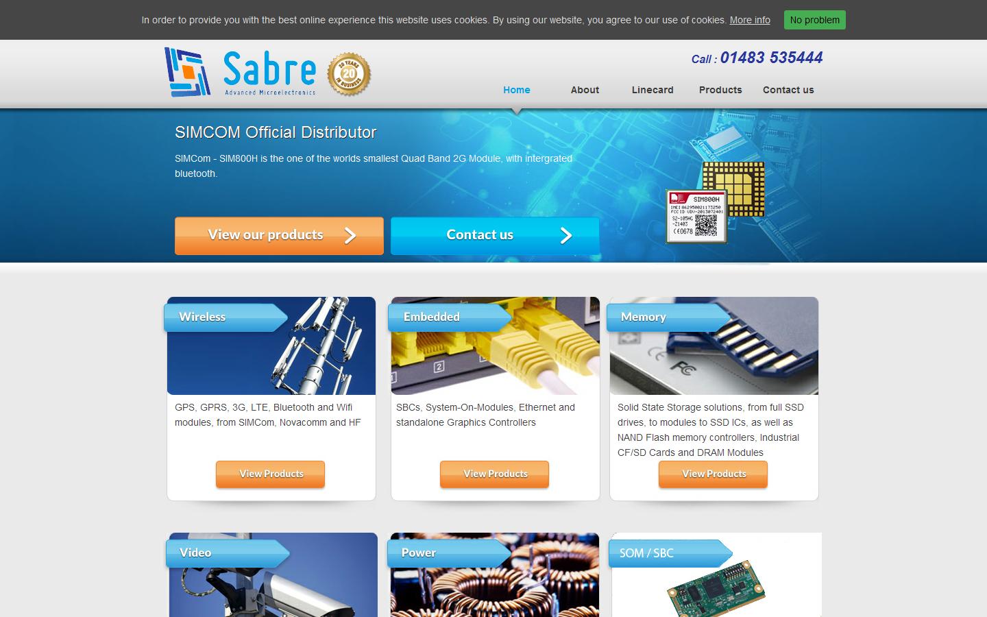 Sabre Advanced Mircroelectronics Ltd Website