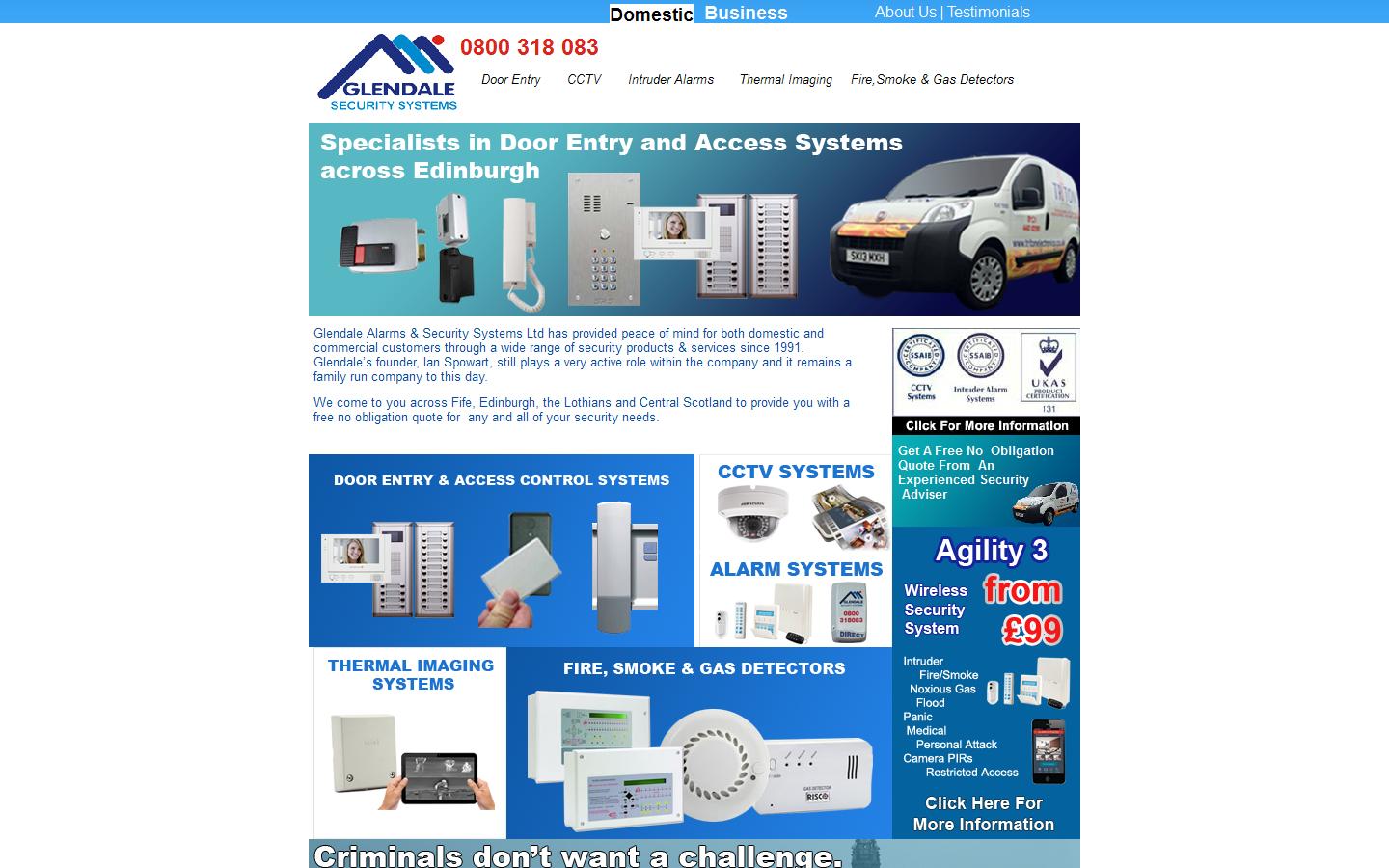 Glendale Alarms & Security Systems Ltd Website