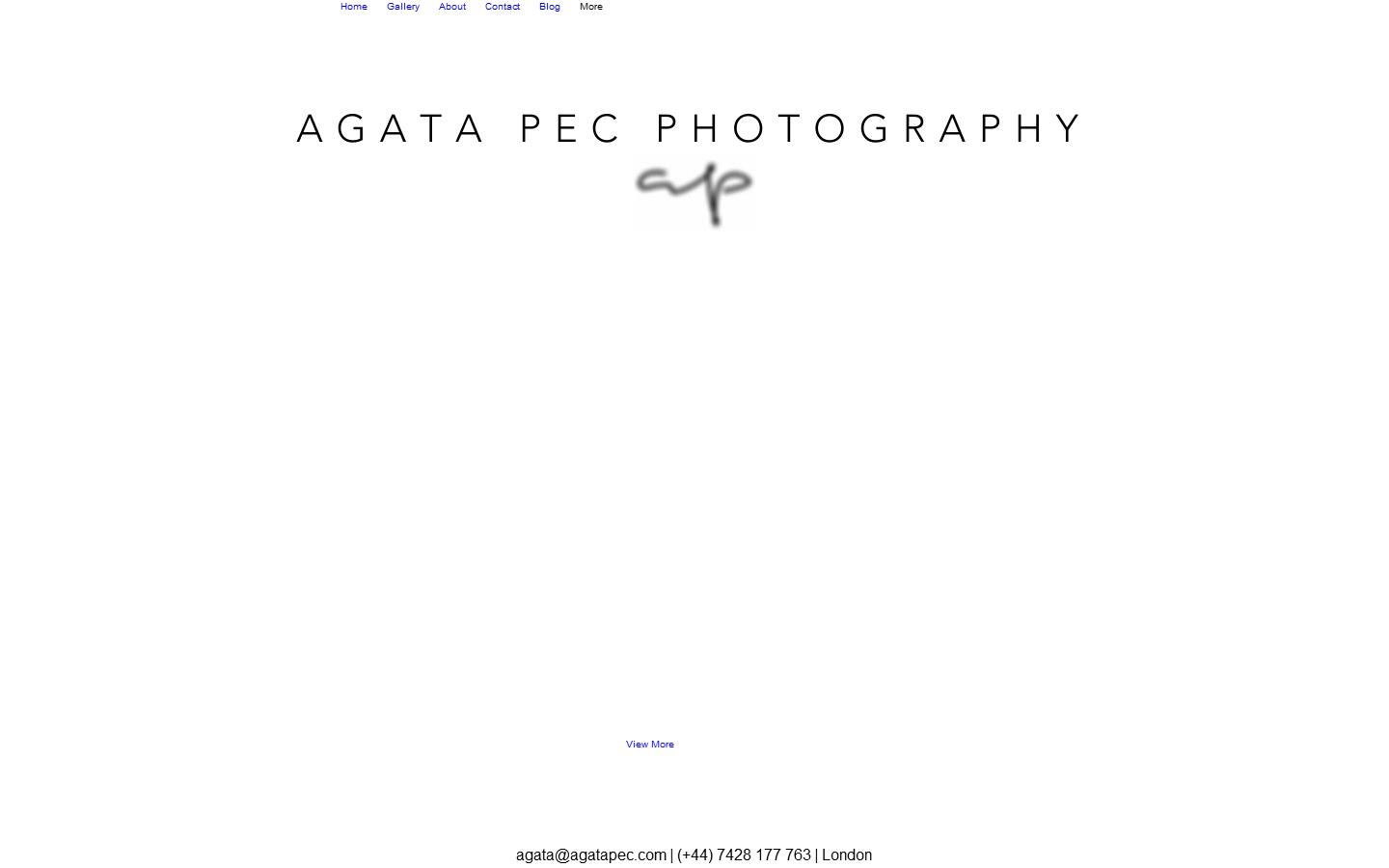 Agata Pec Photography Website