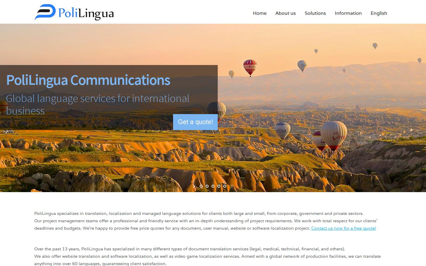 Polilingua Translation Services Website