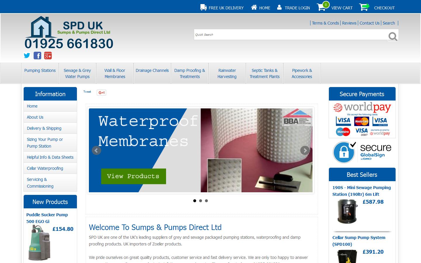 Sumps & Pumps Direct Ltd Website