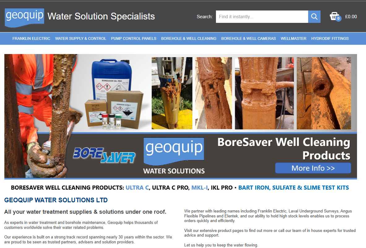 Geoquip Water Solutions Ltd Website