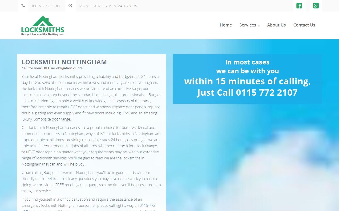 Budget Locksmiths Nottingham Website