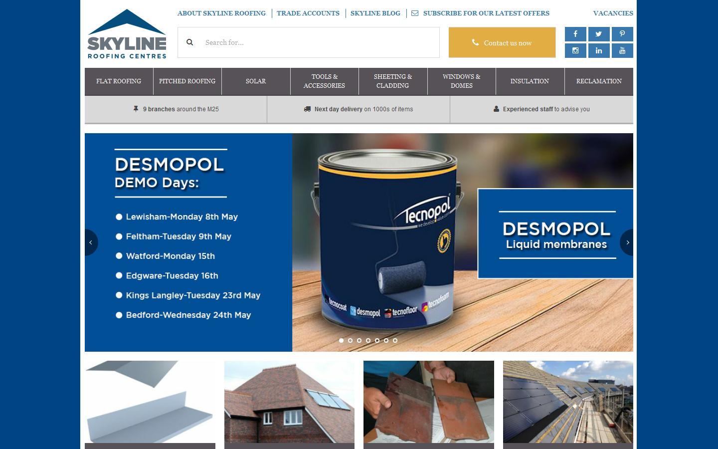 Skyline Roofing Centres Website