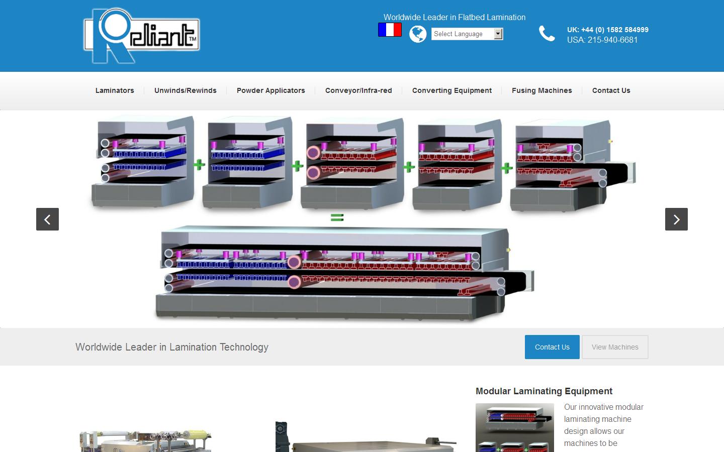 Reliant Machinery Ltd Website