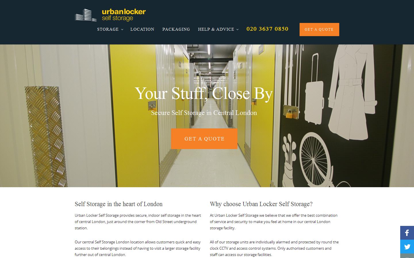 Urban Locker Self Storage Website