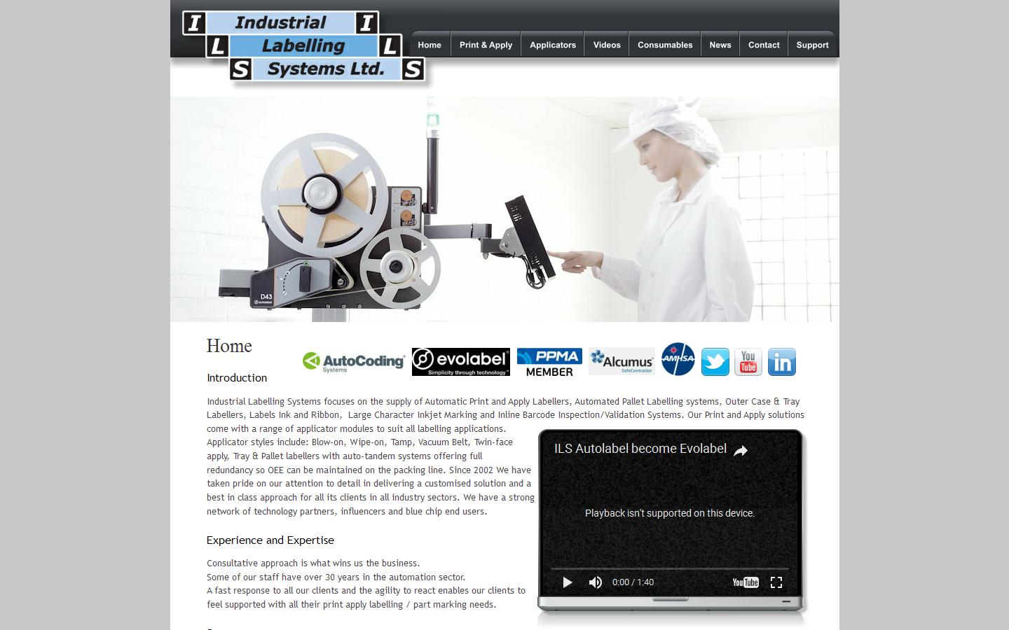 Industrial Labelling Systems Ltd Website