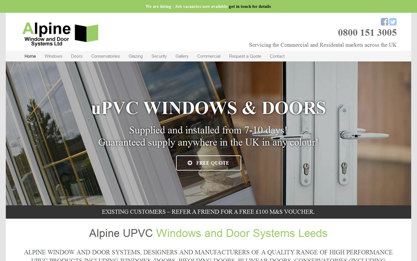 Alpine window and door systems ltd Website