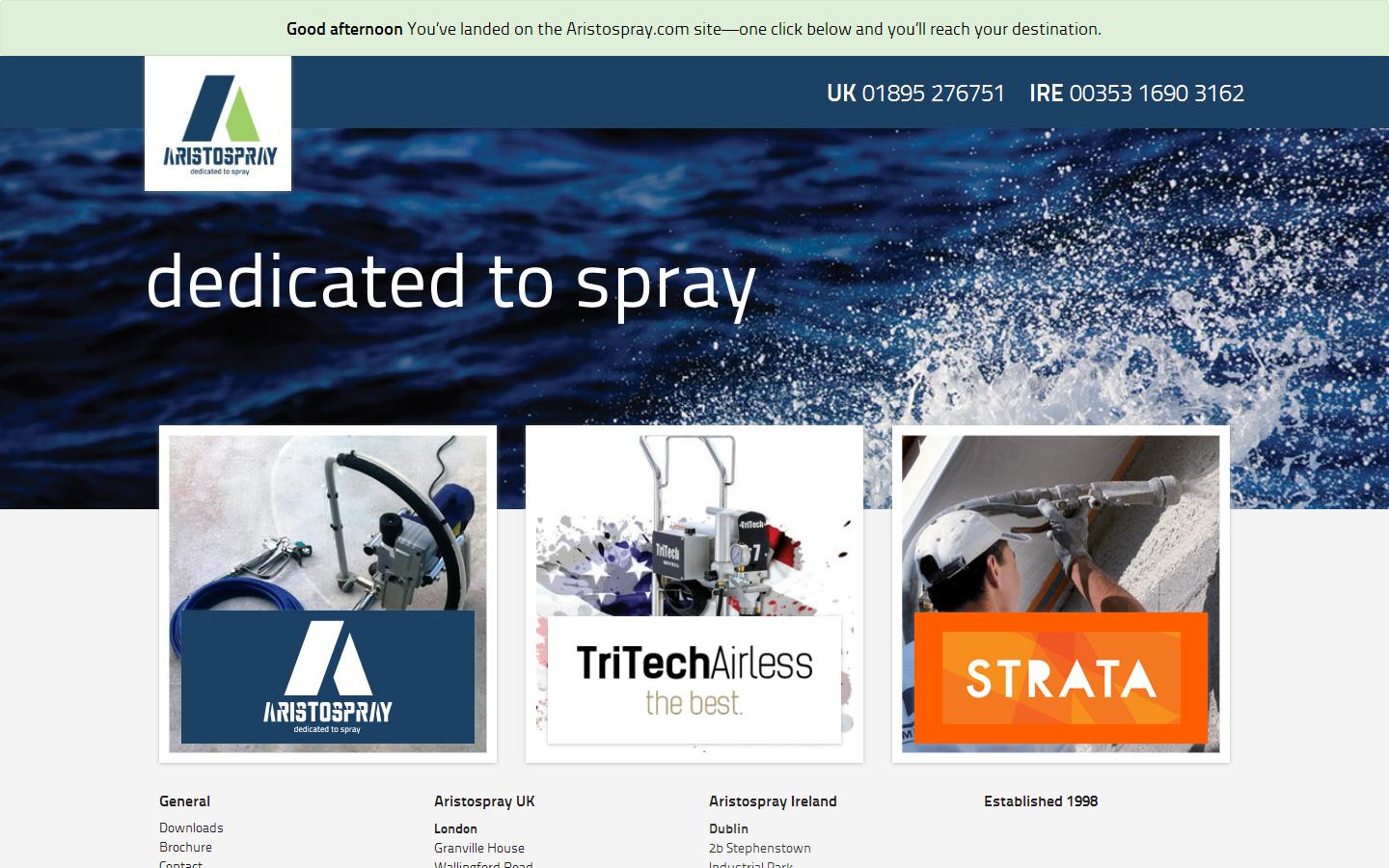 Aristospray UK Website