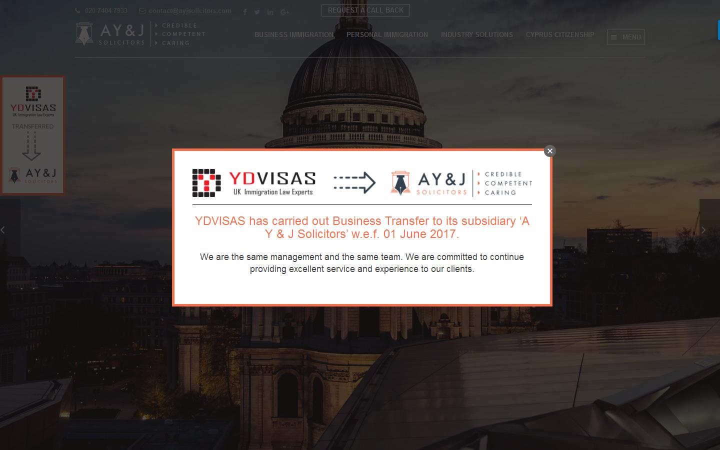 A Y & J Solicitors Website