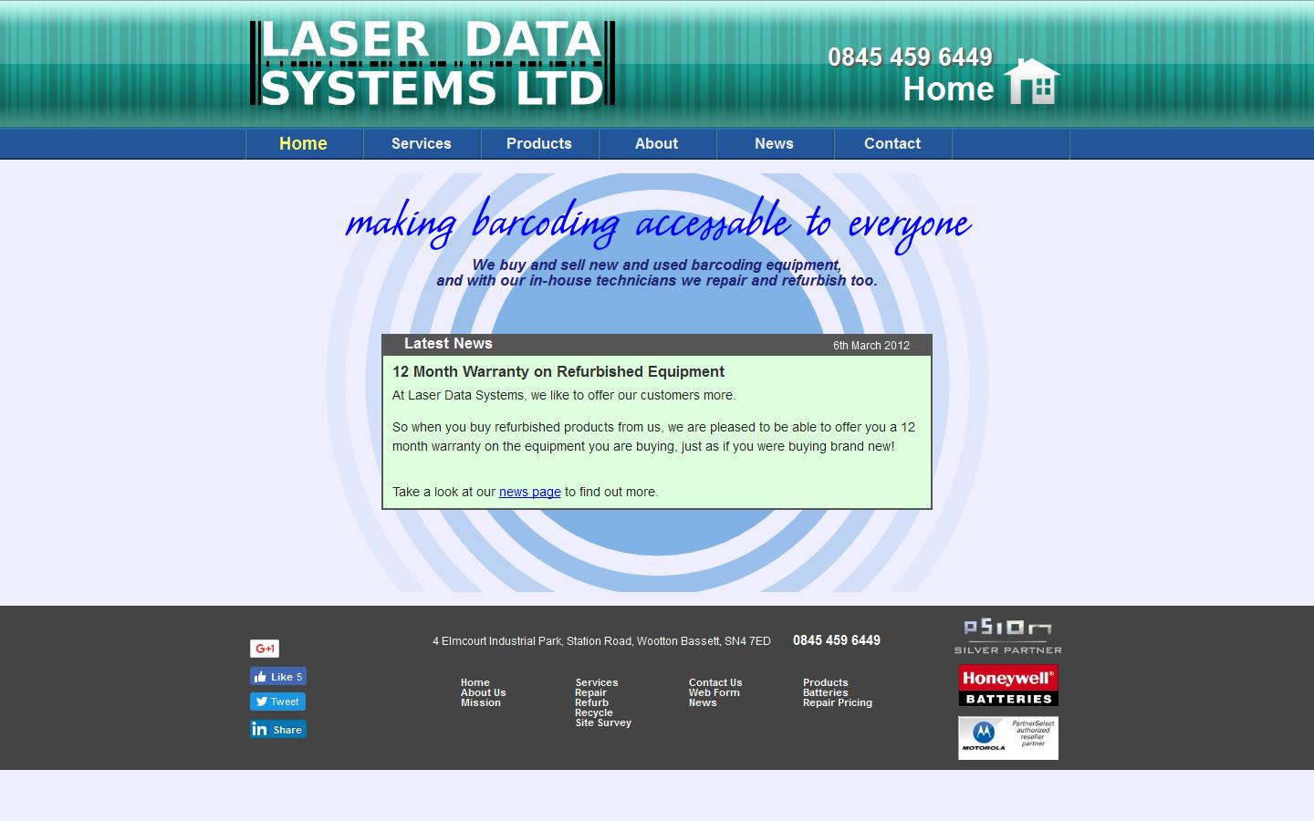 Laser Data Systems Ltd Website