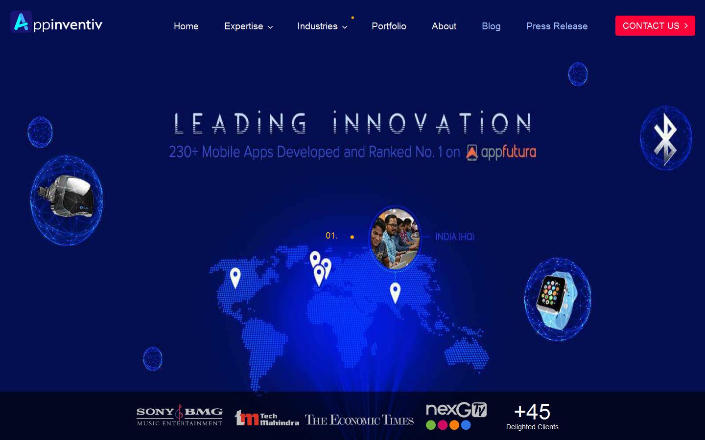 Appinventiv Technologies Website