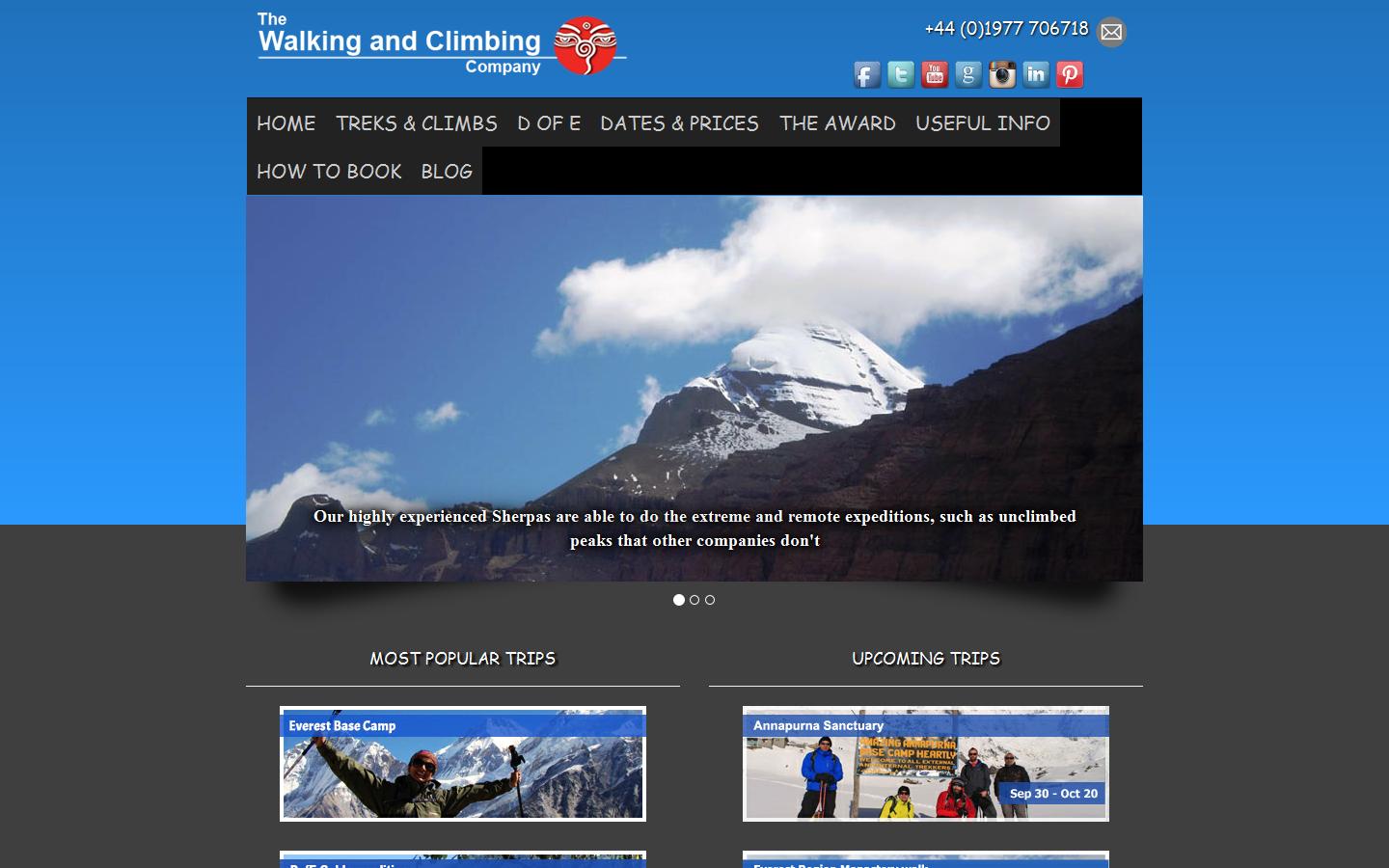The Walking and Climbing Company Website