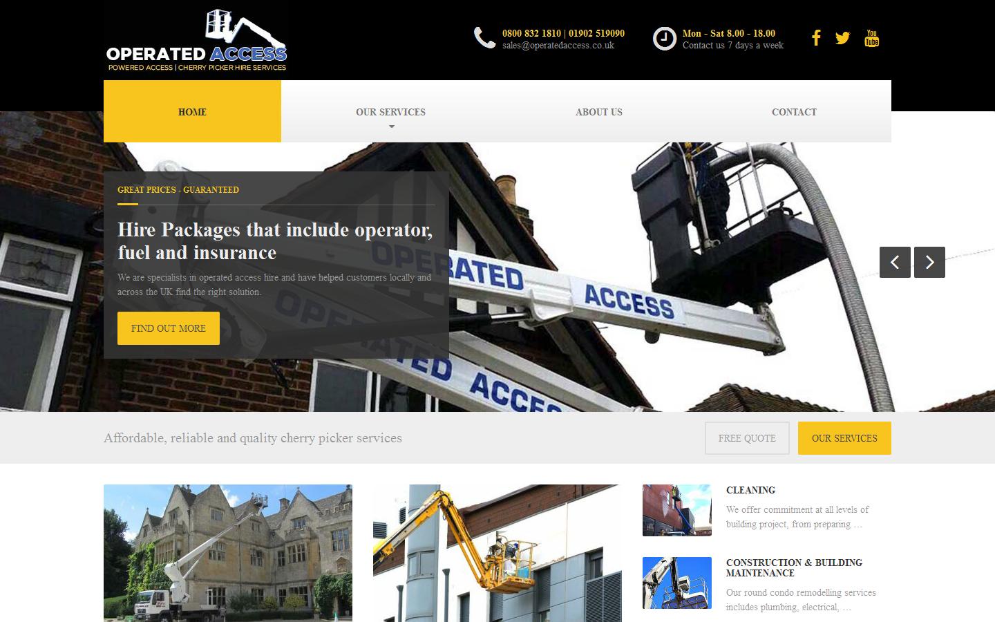 Operated Access _Cherry Picker Hire Website