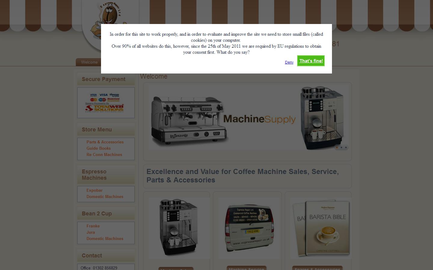 Espresso Repair Ltd Website