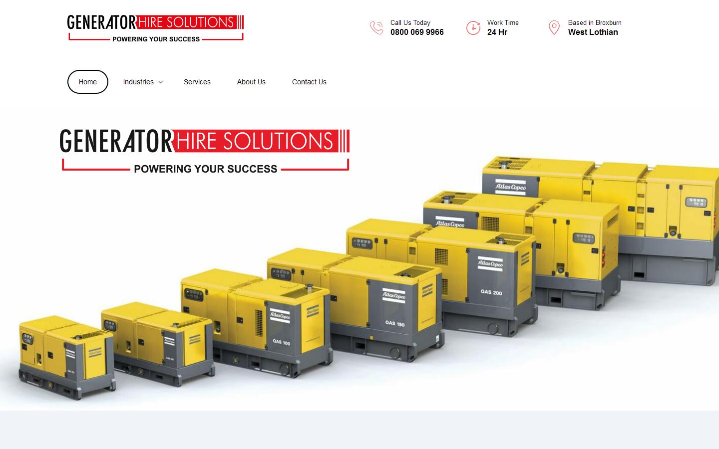 Generator Hire Solutions Ltd Website