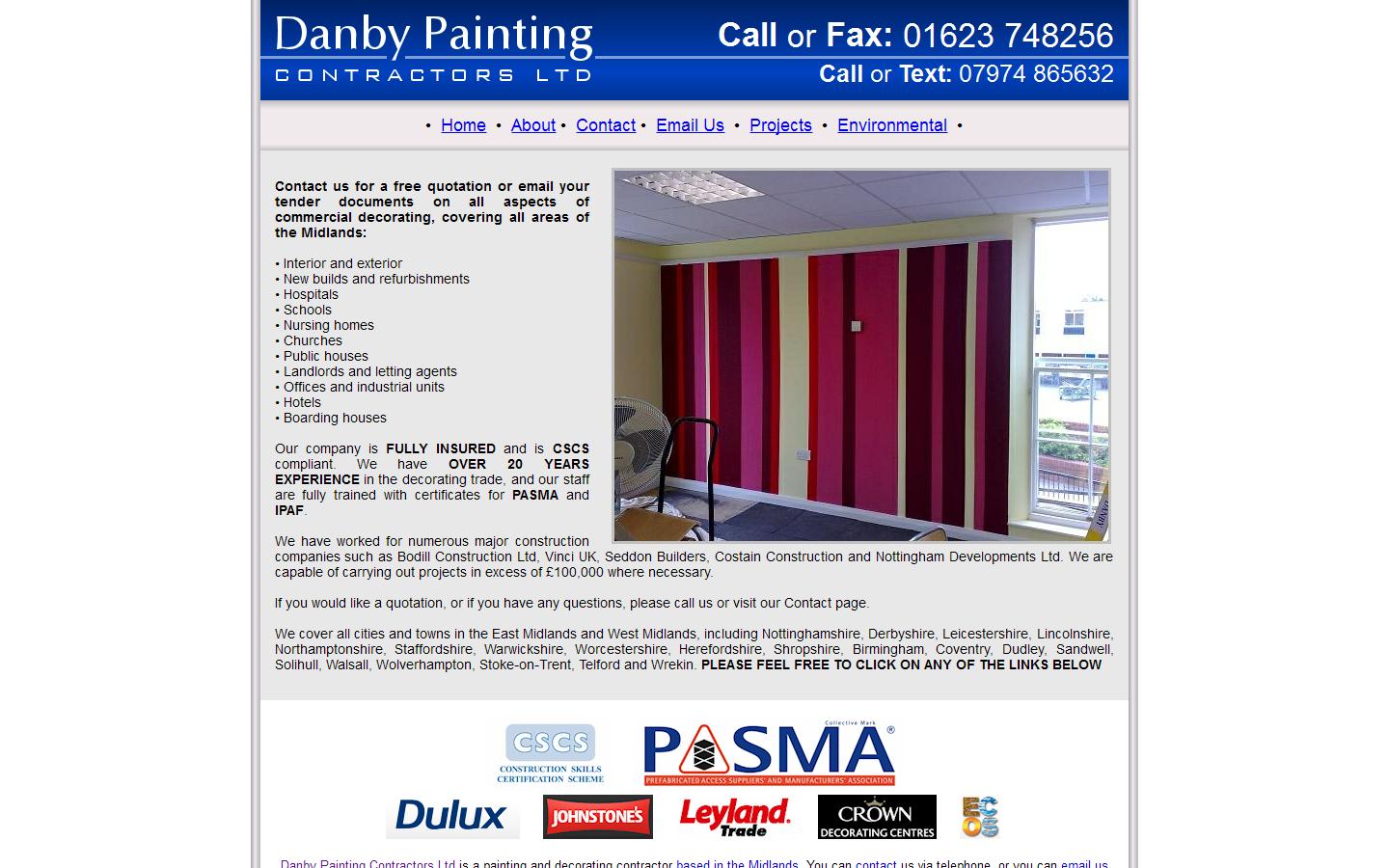 Danby Painting Contractors Ltd Website